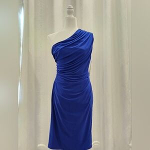 NWT Jones New York Royal Blue One-Shoulder Cocktail Dress Size 6